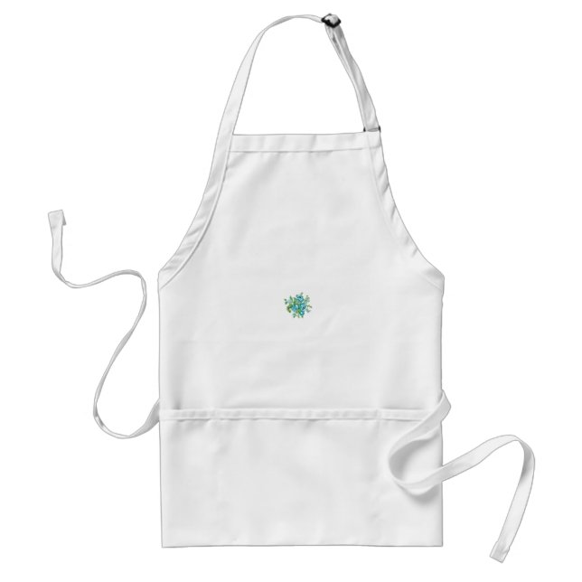 Decorative Style, Mint Cream, Fountain Blue, Teal. Adult Apron (Front)