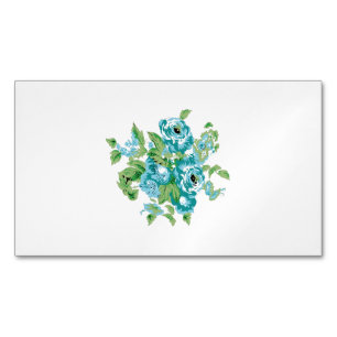 Decorative Style, Mint Cream, Fountain Blue, Teal. Business Card Magnet