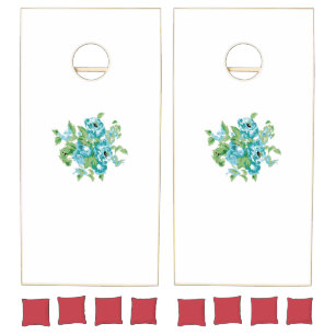 Decorative Style, Mint Cream, Fountain Blue, Teal. Cornhole Set