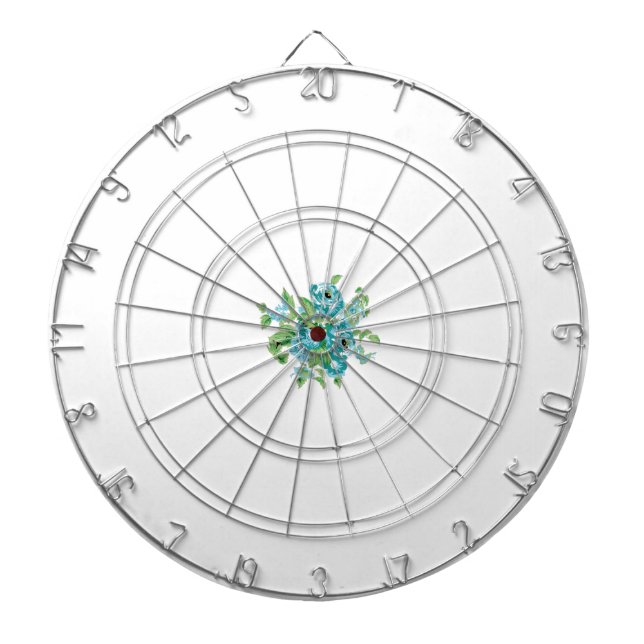 Decorative Style, Mint Cream, Fountain Blue, Teal. Dart Board (Front)