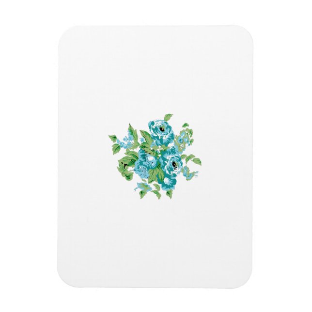 Decorative Style, Mint Cream, Fountain Blue, Teal. Magnet (Vertical)