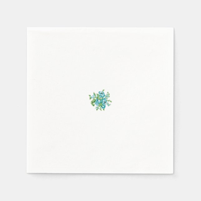 Decorative Style, Mint Cream, Fountain Blue, Teal. Napkins (Front)