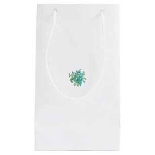 Decorative Style, Mint Cream, Fountain Blue, Teal. Small Gift Bag