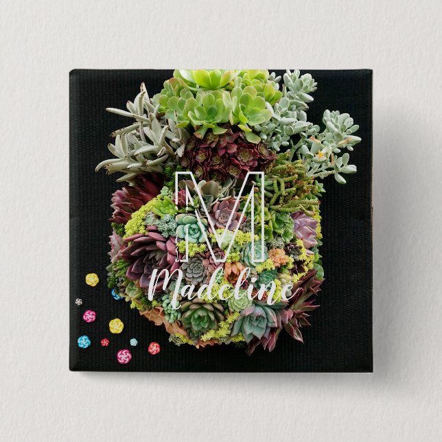 Decorative Succulents Button (Front)