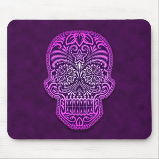 Decorative Sugar Skull – purple Mouse Pad