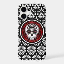 Decorative sugar skull with damask