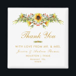 Decorative Summer Flowers Wedding Magnet<br><div class="desc">Pretty, colorful sophisticated and modern decorative magnet favor for Weddings with a beautiful Summer floral wreath in yellow, red, gold and green colors. A cute botanic design for your special day. Ideal for Spring and Summer events but can be used for Fall/Autumn and Winter. All text is fully customizable to...</div>