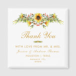 Decorative Summer Flowers Wedding Magnet<br><div class="desc">Pretty, colorful sophisticated and modern decorative magnet favor for Weddings with a beautiful Summer floral wreath in yellow, red, gold and green colors. A cute botanic design for your special day. Ideal for Spring and Summer events but can be used for Fall/Autumn and Winter. All text is fully customizable to...</div>