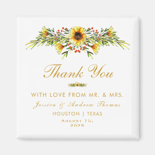 Decorative Summer Flowers Wedding Magnet