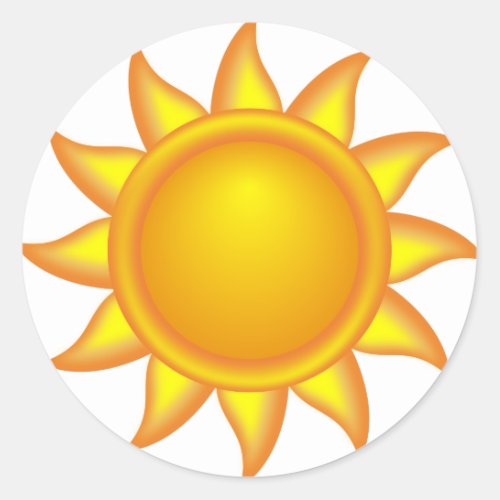 decorative sun classic round sticker
