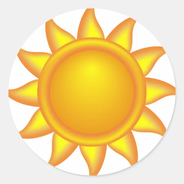 decorative sun. classic round sticker | Zazzle