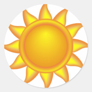 decorative sun. classic round sticker