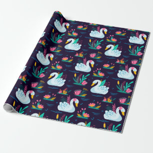 Decorative Swan Wrapping Paper