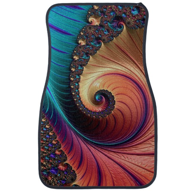 Decorative Swirl Design Set of 2 Front Car Mats (Front)