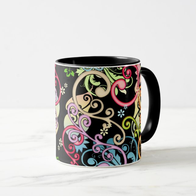 Decorative Swirls Mug (Front Right)