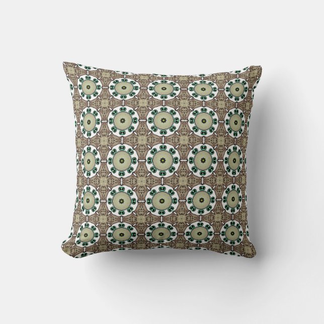 decorative symmetrical geometric pattern coaster  throw pillow (Front)