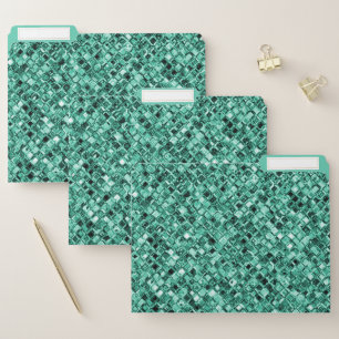 Decorative Teal Glitter Glamour Sparkle Unique File Folder