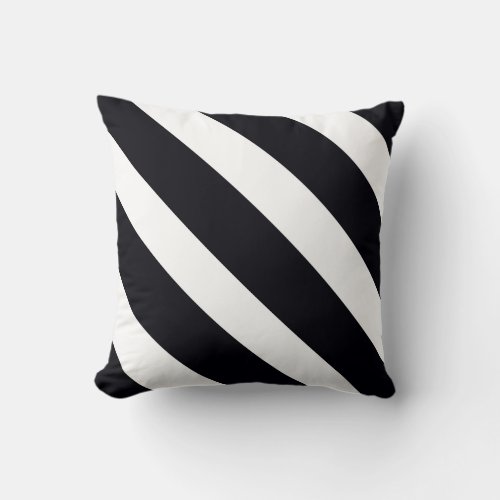Decorative Throw Cushion Black  White Striped
