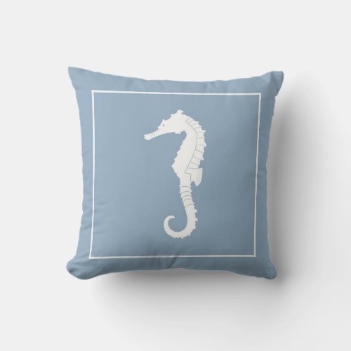 Decorative throw pillow with seahorse