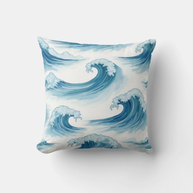 Decorative Throw Pillow with wave ver (Front)