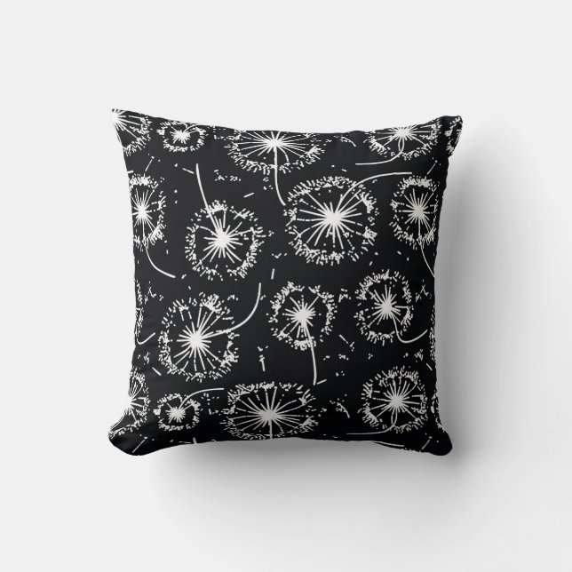 Decorative Throw Pillows-Dandelion Dance Throw Pillow (Front)
