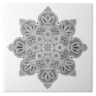 Decorative tile Medallion shades of gray