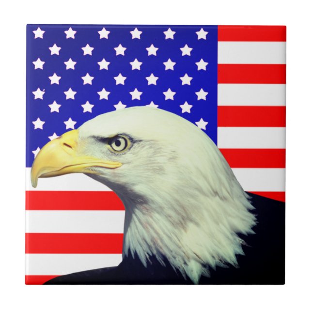 Decorative Tile with American Flag and Eagle (Front)