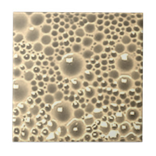 Decorative Tile with bubbles, sepia gloss