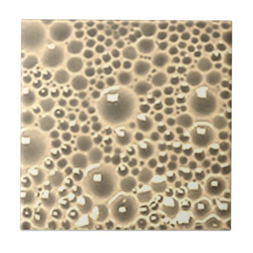 Decorative Tile with bubbles sepia gloss
