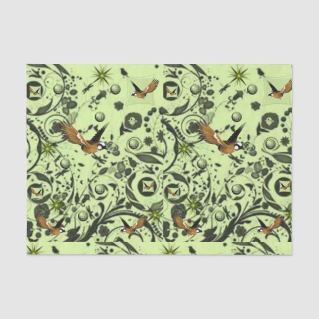 Decorative tissue paper birds (Front)