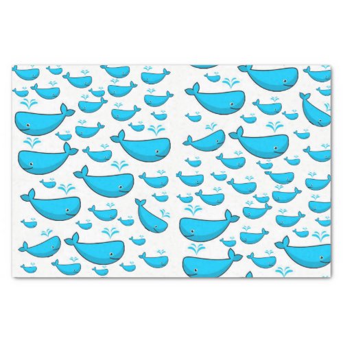 Decorative tissue paper blue whales