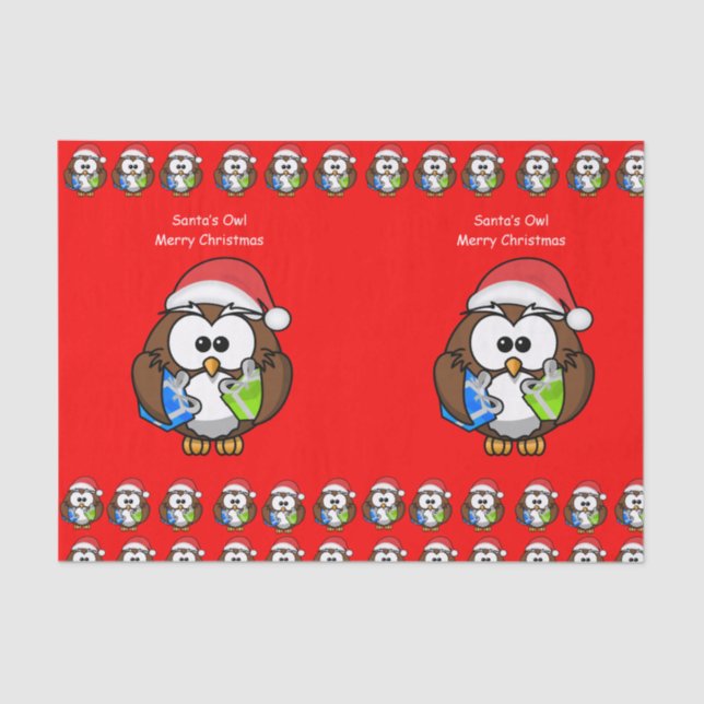 Decorative tissue paper christmas owl (Front)