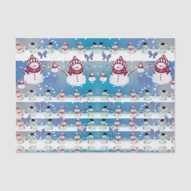 Decorative tissue paper christmas snowman (Front)