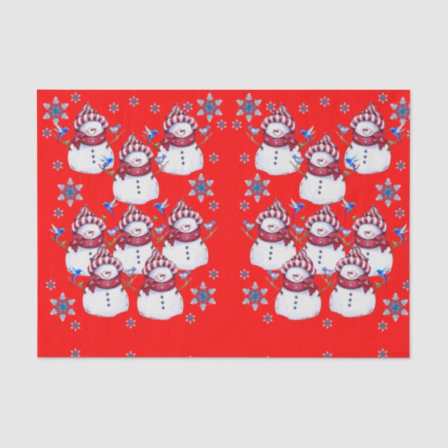 Decorative tissue paper christmas snowman (Front)