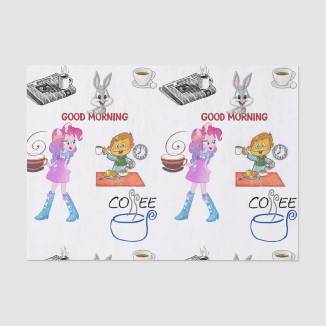 Decorative tissue paper coffee breakfast (Front)