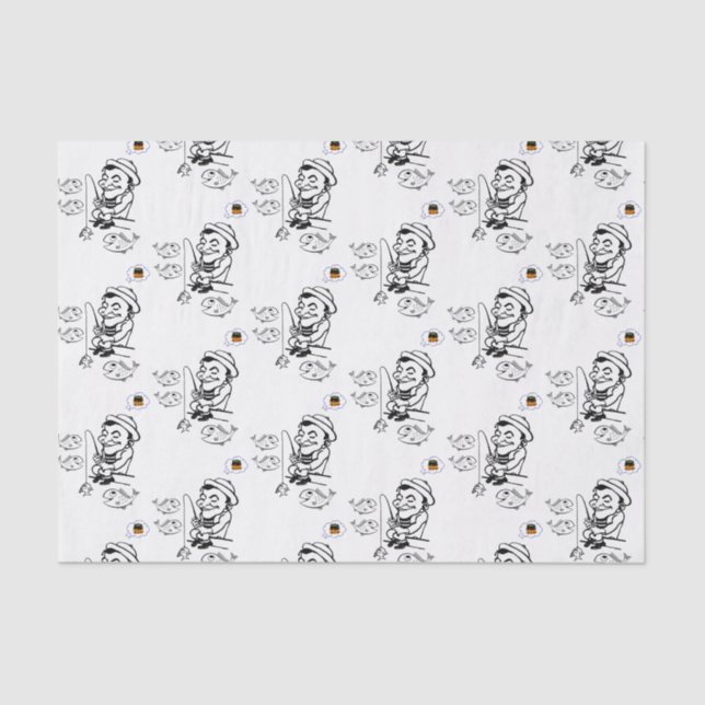 Decorative Tissue Paper Fisherman (Front)