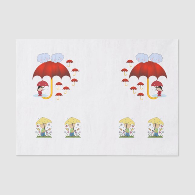 Decorative tissue paper Rain (Front)