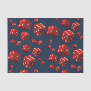 Decorative tissue paper red dice mancave