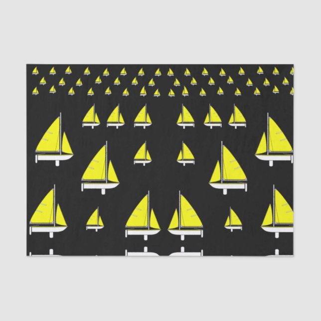 Decorative tissue paper sailboats yellow (Front)