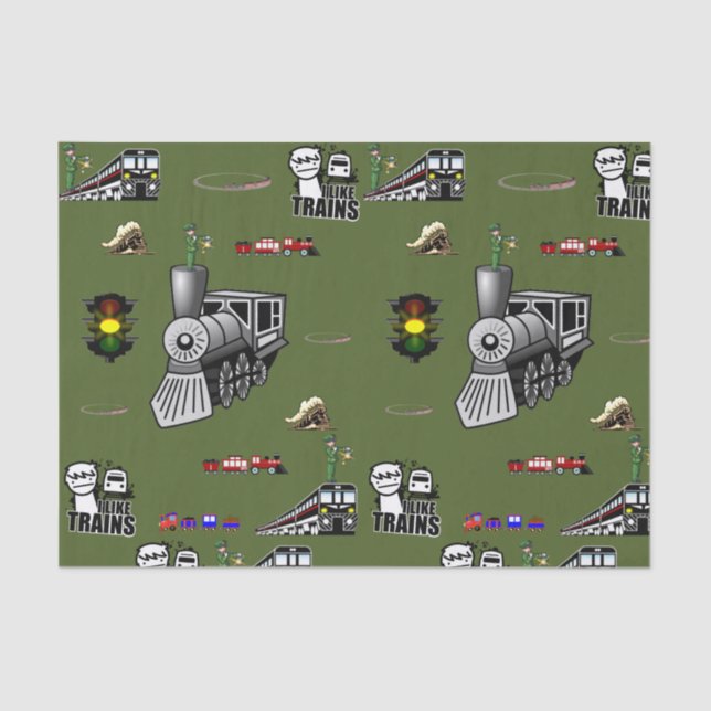 Decorative tissue paper trains (Front)