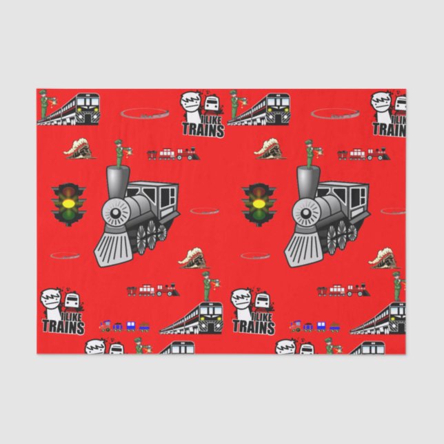 Decorative tissue paper trains (Front)