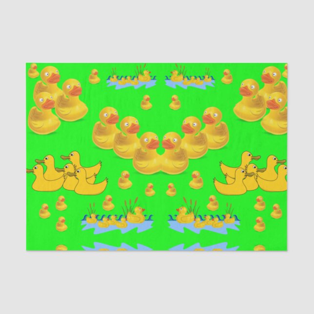 Decorative tissue paper yellow ducks (Front)
