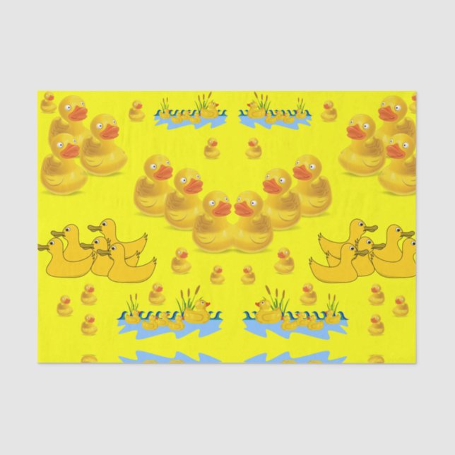 Decorative tissue paper yellow ducks (Front)