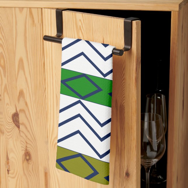 Decorative Trendy Chevron Stripes Pattern Kitchen Towel (Thirds Fold)