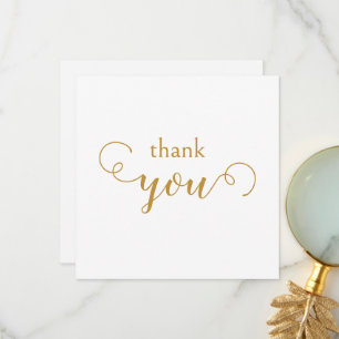 Decorative Typographic Gold Thank You Card