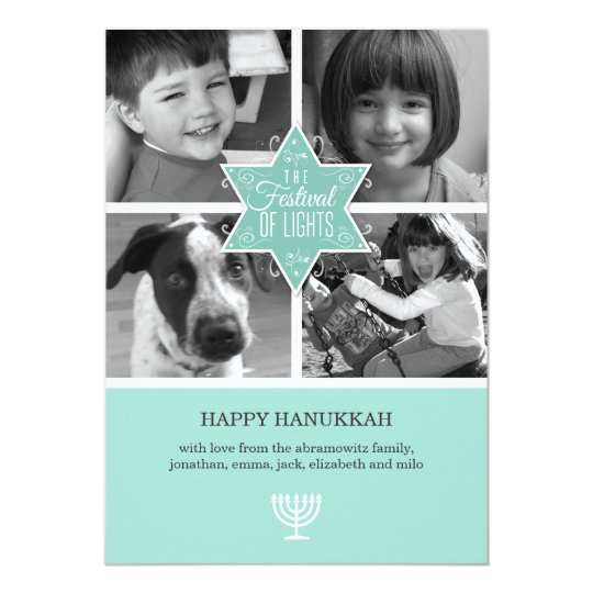 Decorative Typography Star of David Hanukkah Card