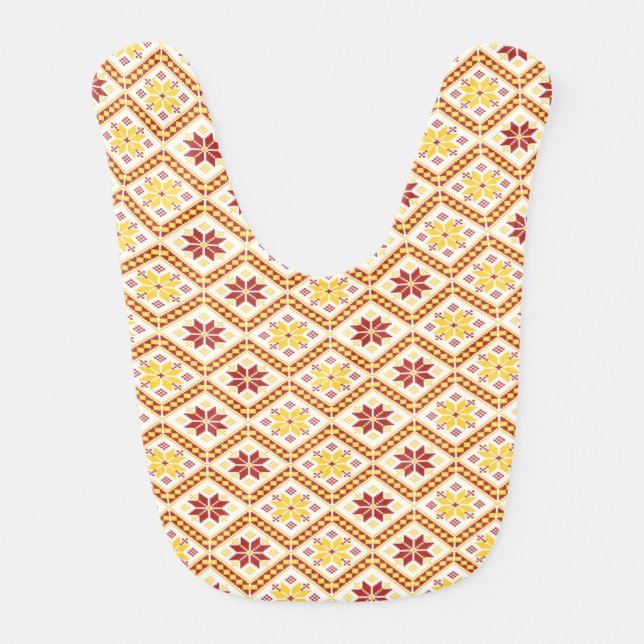 Decorative Ukrainian cross stitch Baby Bib (Front)