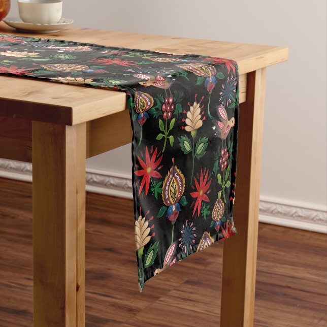 Decorative Ukrainian Flowers Short Table Runner (In Situ)