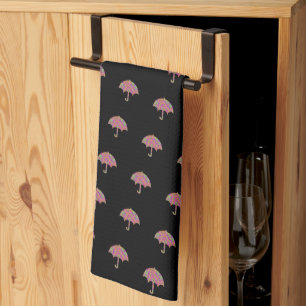 Decorative Umbrellas Black  Kitchen Towel