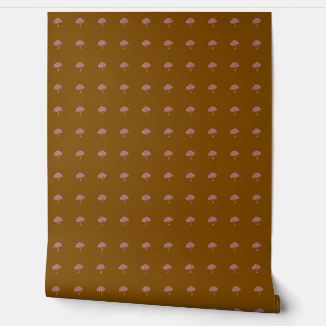Decorative Umbrellas Brown Wallpaper (Unrolling)